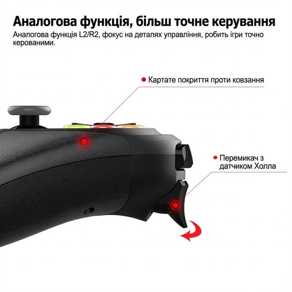 Геймпад iPEGA PG-9078 Bluetooth, бездротовий джойстик для Android, iOS, ПК, універсальний, чорний | Зображення 3