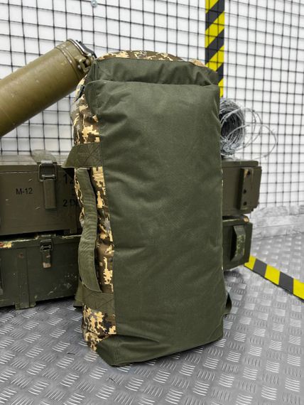 Сумка-баул армейская походная 3 в 1 на 65 л пиксель рюкзак для военных и туристов усиленный | Зображення 2