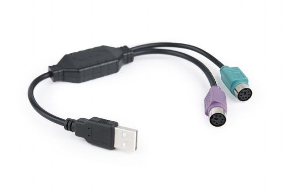 Перехідник Cablexpert UAPS12-BK, USB А-папа/2х PS/2, 30 см кабель | Зображення 1