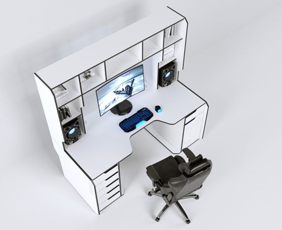 Геймерский стол ZEUS Viking-4L 180х92 белый | Зображення 5