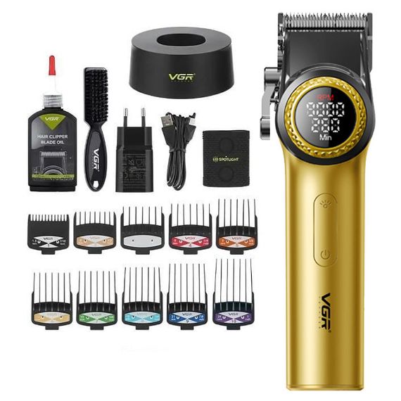 Надежная машинка для стрижки VGR V-001, Профессиональная машинка для стрижки волос OG-336 с насадками