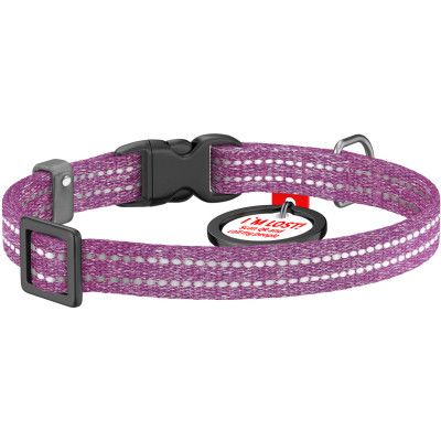Ошейник для животных WAUDOG Re-cotton с QR паспортом для кошек и мелких пород собак XS фиолетовый (16409) | Зображення 1