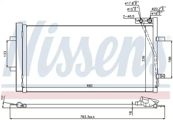 Радіатор, конденсор кондиціонера AUDI Q3, NISSENS (940255)