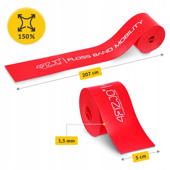 Стрічка компресійна для флосингу 4FIZJO Floss Band 207 x 5 x 0.15 см Red (P-5905973405249) | Зображення 1