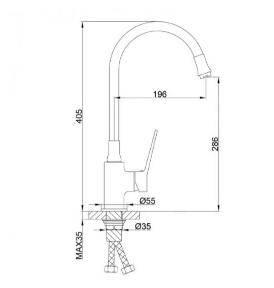 Змішувач для кухні Frap з гнучким виливом F4462 | Зображення 5