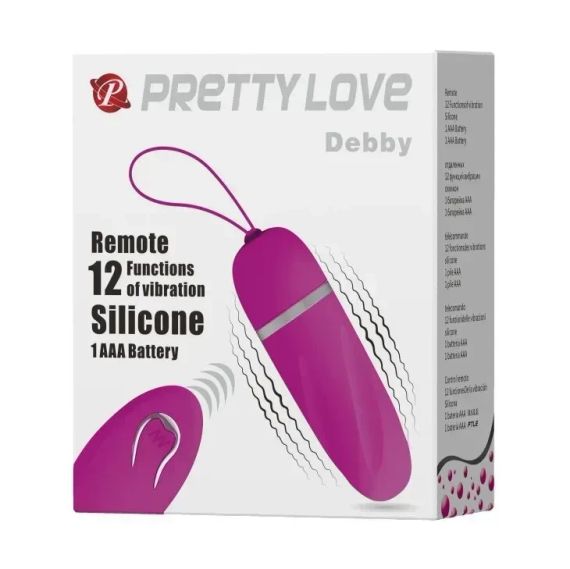 Вибропуля с пультом управления PRETTY LOVE DEBBY 12 functions Sex Aura | Зображення 8