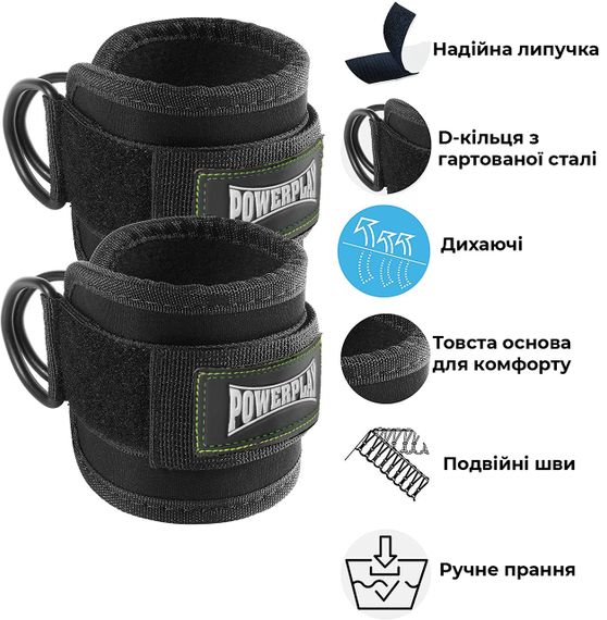 Манжети на щиколотку Power Play 3085 Чорні | Зображення 2