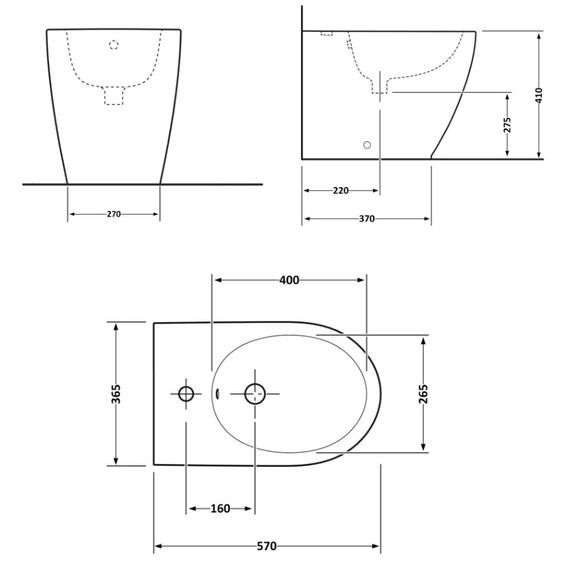 Біде підлогове Qtap Robin Matt Black QT13442141CMB | Зображення 3