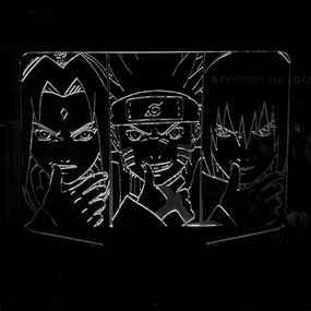 Акриловый светильник-ночник Наруто Команда 7 белый tty-n000468