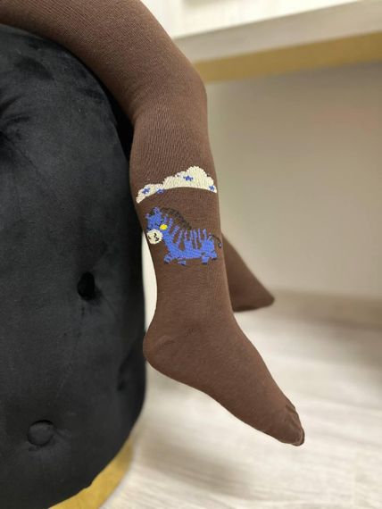 Колготи Twinsocks на хлопчика з малюнком коричневий, 98-104/3-4 роки