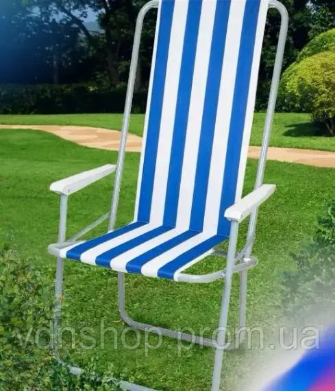 Стул STD-03 полосатый, складной, металл+ткань  В760*Ш500*Д510мм