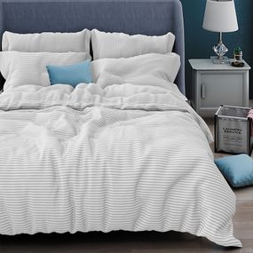 Уцінка!!!Постільна білизна 1.5 Бязь Gold Смужка Біла LoveYouHome