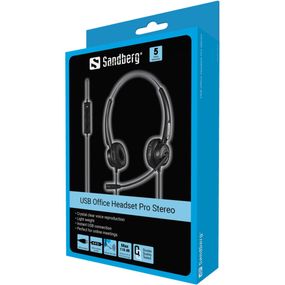 Гарнітура Sandberg Office Headset Pro Stereo ,USB, Black