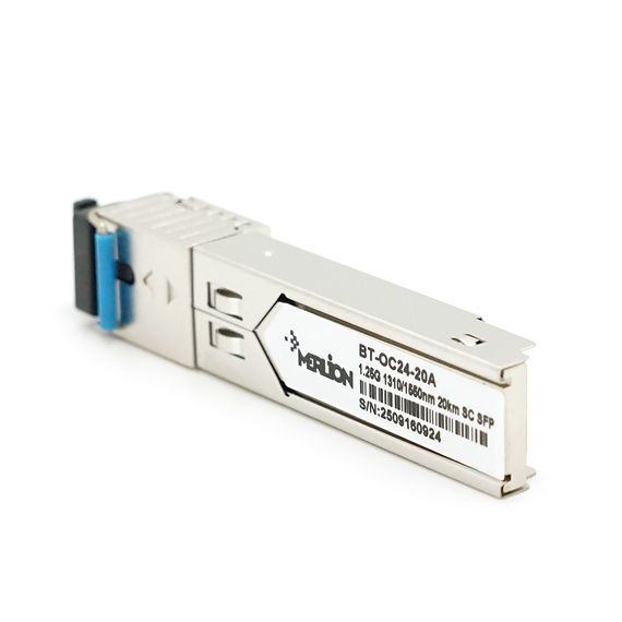 SFP модуль Merlion 1.25G 20km WDM SC поддержка DDM TX1310/RX1550 | Зображення 1