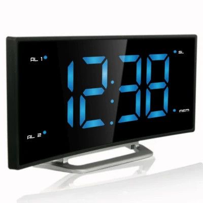 Настільний годинник Technoline WT460 Blue LED з радіо Black/Silver (DAS301824) | Зображення 2