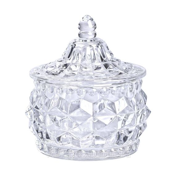 Цукерниця скляна з кришкою кругла Ø 8 см HP-YH-3 | Зображення 1