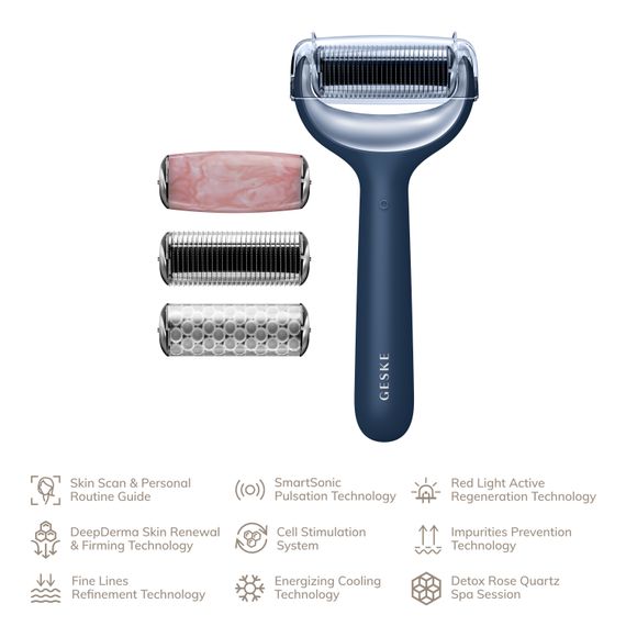 Ролер для голкової мезотерапії обличчя та тіла GESKE MicroNeedle Face&Body Roller 9в1 midnight | Зображення 1