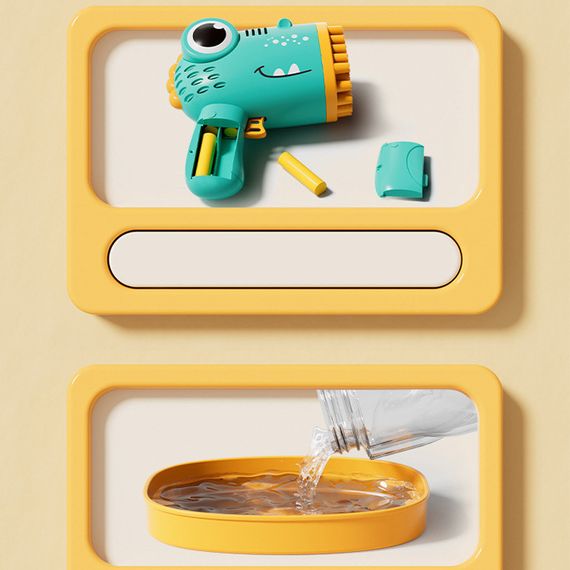 Пистолет для мыльных пузырей Dinosaur Bubble Gun с насадкой на 40 отверстий 50ml Green | Зображення 6