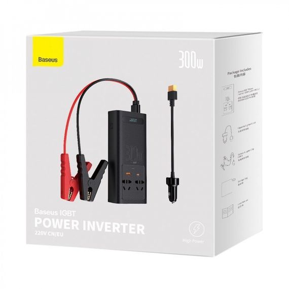 Автомобільний Інвертор Baseus In-car Inverter 300W (220V CN/EU) | Зображення 1