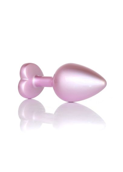 Анальна пробка Boss Series Plug Jewellery Pearl Pink Heart, прозора