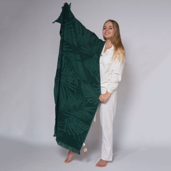 Рушник пляжний жакардовий SoundSleep Hawaii green 100х150 см | Зображення 1