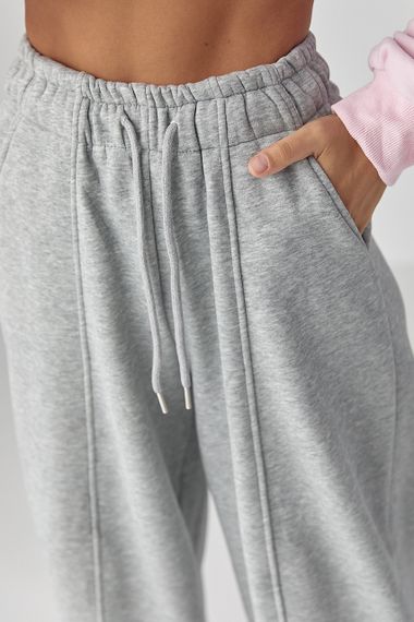 Жіночі теплі спортивні штани - сірий цвет, XL (є розміри) | Зображення 3