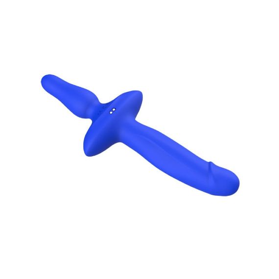 Подвійний вібратор з анальним стоппером Chisa Kissen Ritter синій Sex Aura | Зображення 3