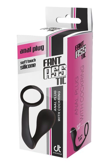 Анальна пробка з еррекційним кільцем FANTASSTIC ANAL PLUG WITH COCKRING BLACK | Зображення 3