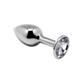 Металева анальна пробка з кристалом Alive Mini Metal Butt Plug White M Sex Aura