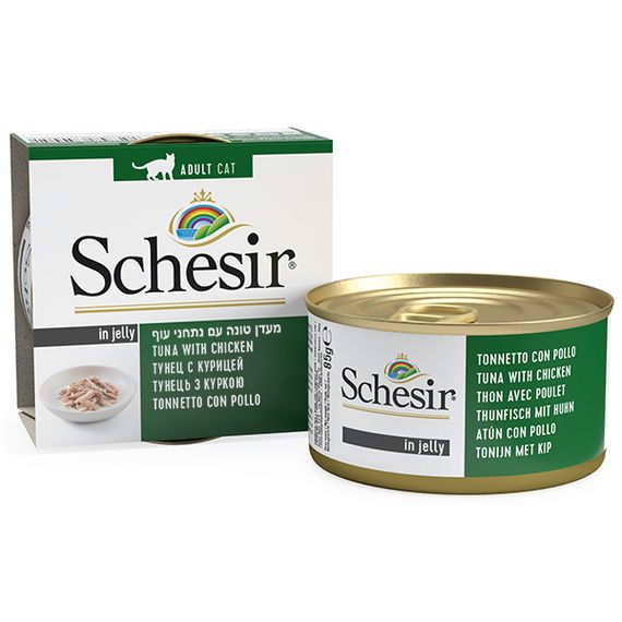 Корм Schesir Tuna and Chicken Can влажный с тунцом и курицей 85 гр