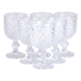 Набір келихів для вина 6 шт по 220 мл на низькій ніжці Прозорий HP-19-104