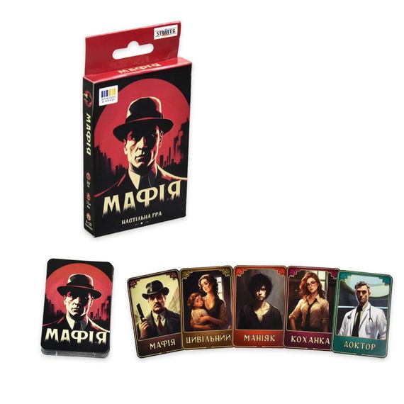 Настільна гра Мафія Stateg 30525 розважальна, українською мовою 28 карток | Зображення 1