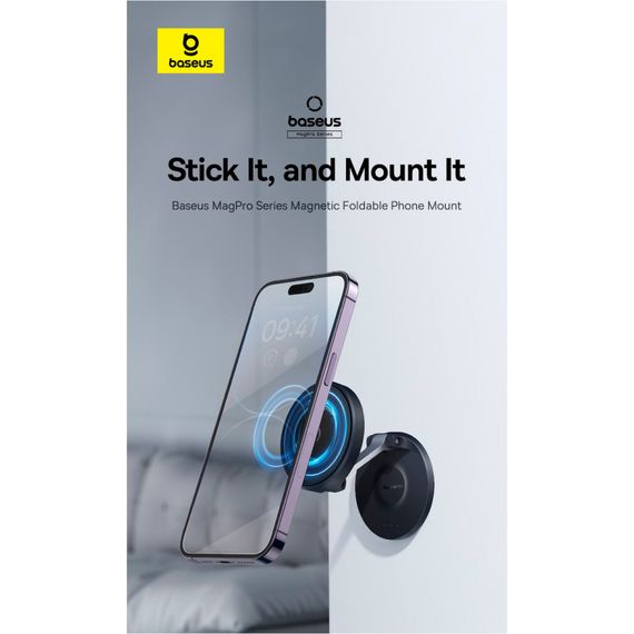 Універсальний автотримач Baseus MagPro Magnetic Foldable Phone Mount Cluster Black (B10564101121-00) | Зображення 6