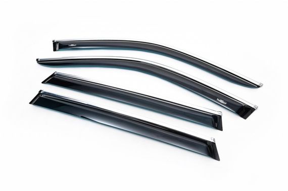 Ветровики с хром молдингом(4 шт, HIC) для Lexus GS 2005-2011 гг