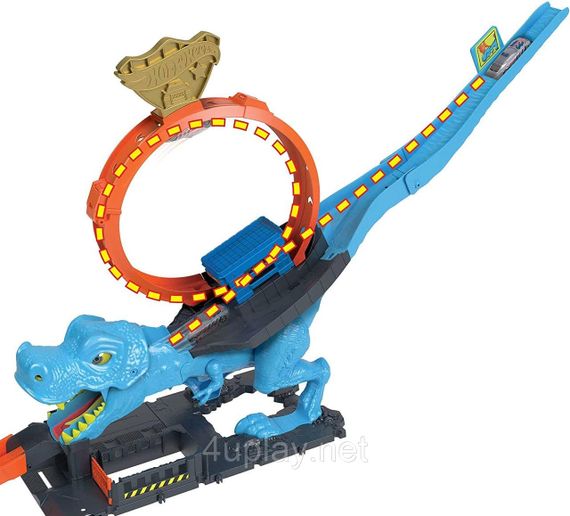 Трек Хот Вилс Сити Опасные существа Охота Тиранозавра Оригинал Hot Wheels City T-Rex Chomp Down | Зображення 6
