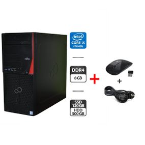 Комп'ютер Fujitsu Esprimo P956 E94 Tower / Intel Core i5-6500 (4 ядра по 3.2 - 3.6 GHz) / 8 GB DDR4 / 120 GB SSD + 500 GB HDD / Intel HD Graphics 530 / DVD-ROM / Windows 11 Pro б/в + Подарунок Бездротова мишка + кабель живлення