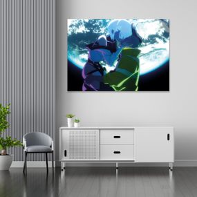 Плакат-постер з принтом Кавун Cyberpunk Edgerunners Кіберпанк Девід Мартінес Люсі, що біжать по краю, поцілунок на фоні A4 ПЛ000746(A4)