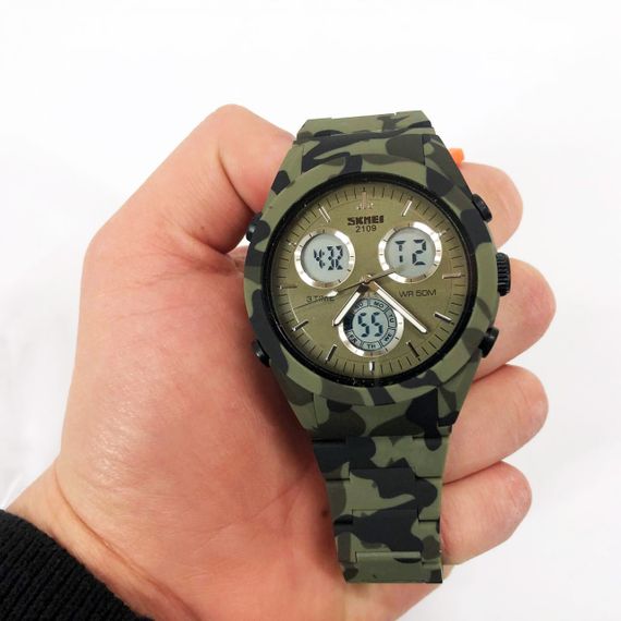 Часы для военной и тактической деятельности SKMEI 2109CMGN, Спортивные часы с секундомером WL-50 | Зображення 2