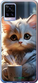 Чохол на Vivo V20 Білий кіт "5646u-2127-2448"