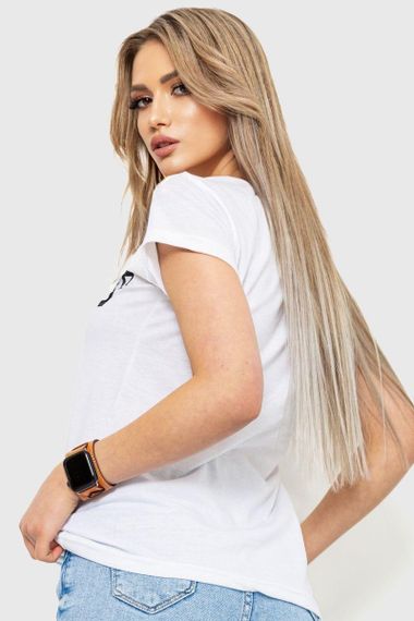 Футболка женская с принтом  цвет белый 221R3063 | Зображення 3