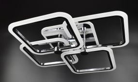 Люстра світлодіодна стельова LED світильник для квартири на стелю лед з пультом 26096 Хром 10х56х65 см.