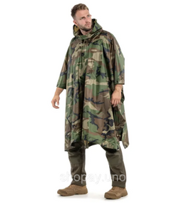 Дождевик Raincoat Камуфляж D -1 • Тактичний дощовик камуфляж плащ-намет пончо з капюшоном
