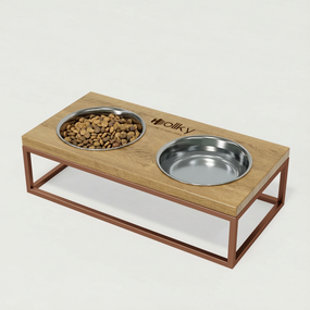 Миски на подставке для средних собак и больших котов Hollky Base M (2 × 0,95 л) BM-422110-GLNT