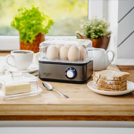 Яйцеварка электрическая Adler AD 4486 Gun Metal на 8 яиц, 800 Вт, автоматическое отключение, звуковой сигнал | Зображення 5