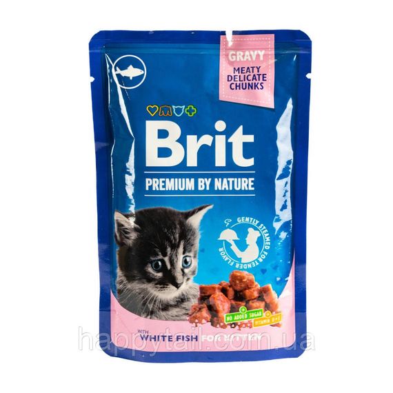 Корм влажный Brit Premium White fish for Kitten д/кошенят белая рыба 100 г