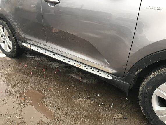 Бокові пороги Niken BMW-style (2 шт., Алюм.) для Kia Sportage 2010-2015 рр | Зображення 2