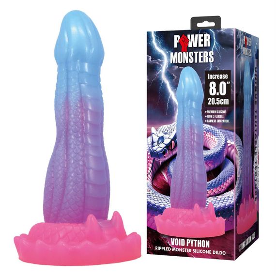 Фалоімітатор Power Monsters Void Python – 20.5 cm Rippled Monster Silicone Dildo Sex Aura