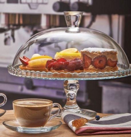 Тортовница стеклянная на ножке с крышкой Pasabahce Patisserie 32.2 см прозрачная 95200 | Зображення 6