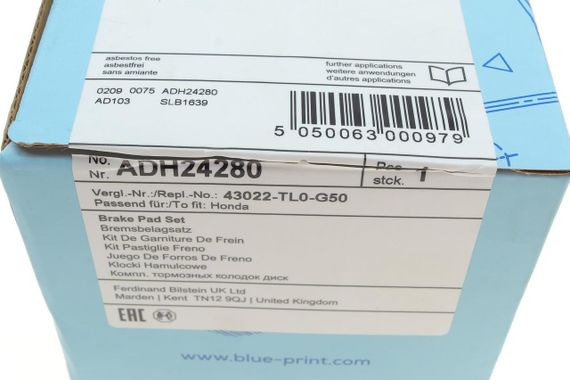 Колодки гальмівні задні Honda CR-V 2.0 2.4 CTDi 01- Accord 07- ADH24280 | Зображення 5
