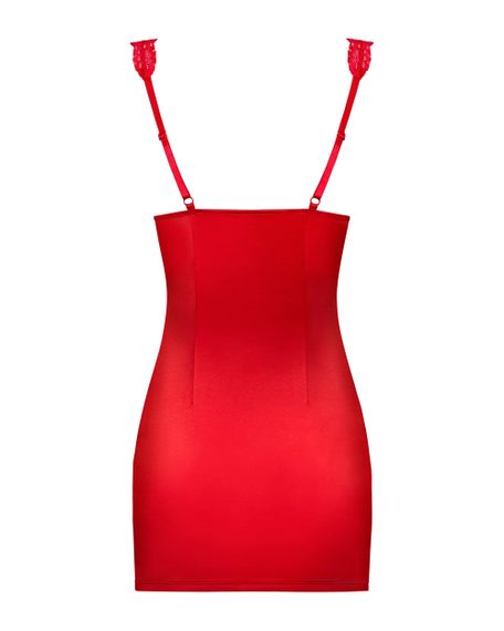 Сорочка атласна Obsessive Secred chemise Червона L/XL | Зображення 8